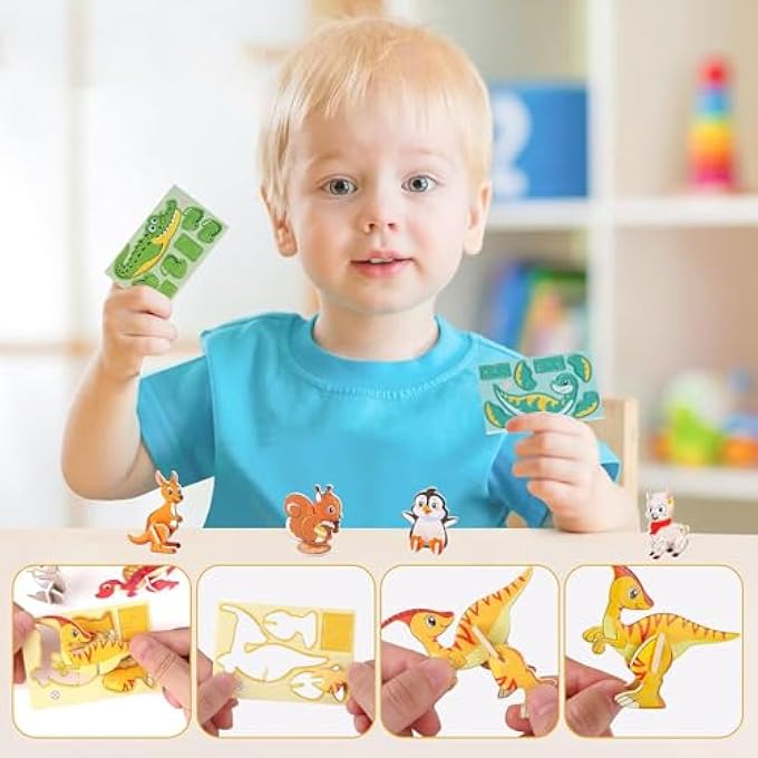 3D JIGSAW PUZZLE, 25 PIECES CARTOON ANIMAL PUZZLE, EDUCATIONAL 3D CARTOON PUZZLES FOR CHILDREN, MINI PUZZLE CHILDREN, 3D PUZZLE FOR KIDS TOYS, CARTOON PUZZLES, GIFT FOR BOYS GIRLS - Image 4